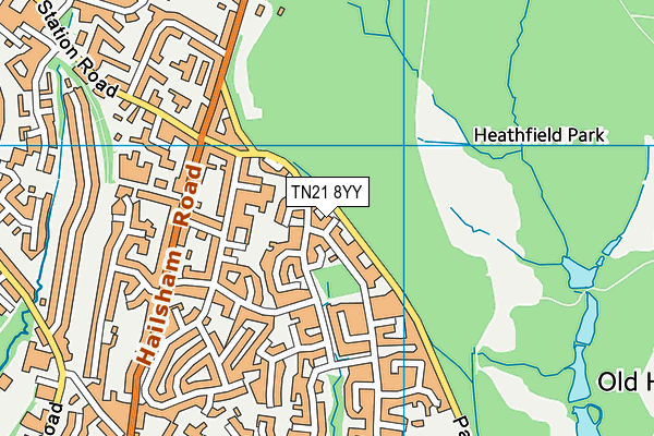 TN21 8YY map - OS VectorMap District (Ordnance Survey) TN21 8YY map - OS VectorMap District (Ordnance Survey)