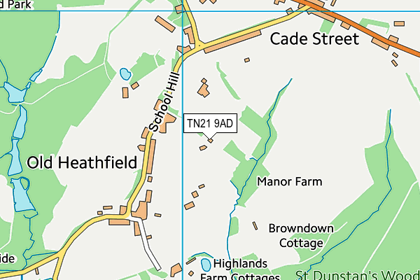 TN21 9AD map - OS VectorMap District (Ordnance Survey) TN21 9AD map - OS VectorMap District (Ordnance Survey)