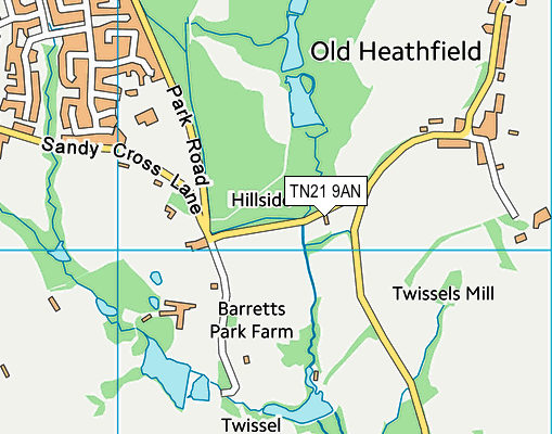 TN21 9AN map - OS VectorMap District (Ordnance Survey) TN21 9AN map - OS VectorMap District (Ordnance Survey)