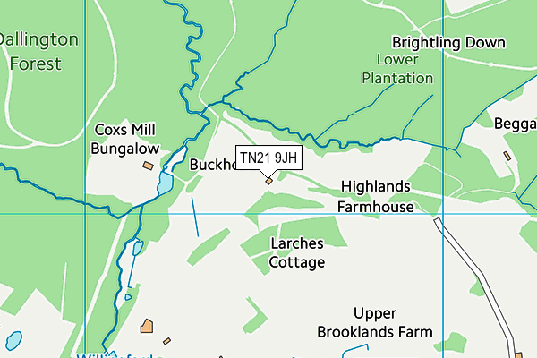 TN21 9JH map - OS VectorMap District (Ordnance Survey) TN21 9JH map - OS VectorMap District (Ordnance Survey)
