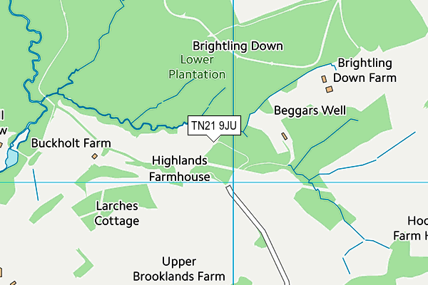 TN21 9JU map - OS VectorMap District (Ordnance Survey) TN21 9JU map - OS VectorMap District (Ordnance Survey)