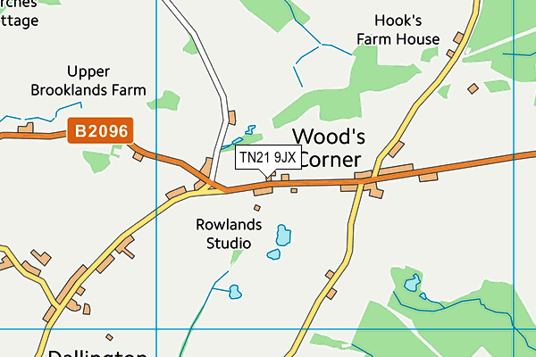 TN21 9JX map - OS VectorMap District (Ordnance Survey) TN21 9JX map - OS VectorMap District (Ordnance Survey)