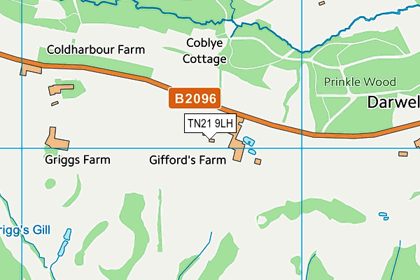 TN21 9LH map - OS VectorMap District (Ordnance Survey) TN21 9LH map - OS VectorMap District (Ordnance Survey)