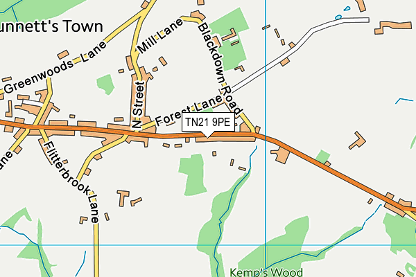 TN21 9PE map - OS VectorMap District (Ordnance Survey) TN21 9PE map - OS VectorMap District (Ordnance Survey)
