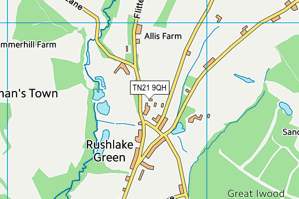 TN21 9QH map - OS VectorMap District (Ordnance Survey) TN21 9QH map - OS VectorMap District (Ordnance Survey)