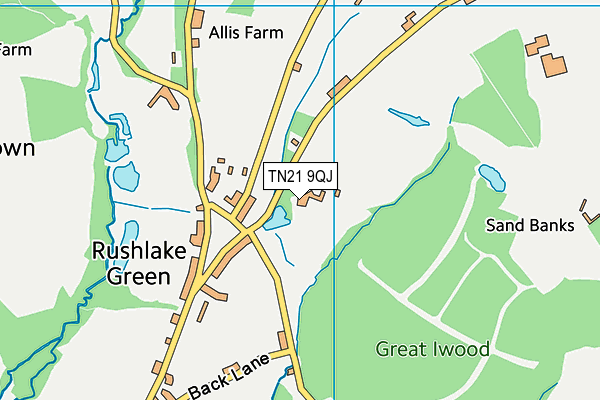 TN21 9QJ map - OS VectorMap District (Ordnance Survey) TN21 9QJ map - OS VectorMap District (Ordnance Survey)