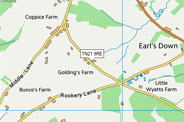 TN21 9RE map - OS VectorMap District (Ordnance Survey)