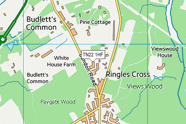 TN22 1HF map - OS VectorMap District (Ordnance Survey) TN22 1HF map - OS VectorMap District (Ordnance Survey)