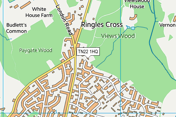 TN22 1HQ map - OS VectorMap District (Ordnance Survey) TN22 1HQ map - OS VectorMap District (Ordnance Survey)