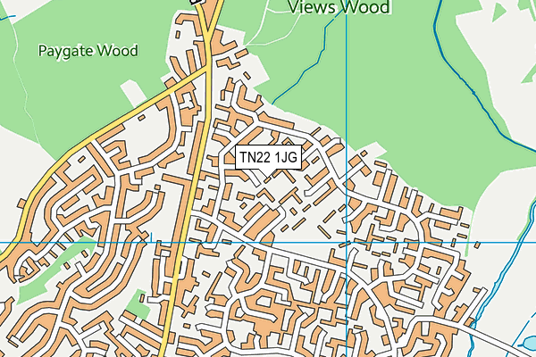 TN22 1JG map - OS VectorMap District (Ordnance Survey) TN22 1JG map - OS VectorMap District (Ordnance Survey)