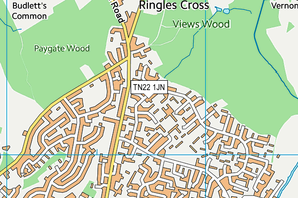 TN22 1JN map - OS VectorMap District (Ordnance Survey) TN22 1JN map - OS VectorMap District (Ordnance Survey)