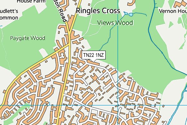 TN22 1NZ map - OS VectorMap District (Ordnance Survey) TN22 1NZ map - OS VectorMap District (Ordnance Survey)