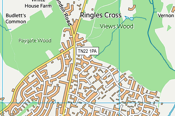TN22 1PA map - OS VectorMap District (Ordnance Survey) TN22 1PA map - OS VectorMap District (Ordnance Survey)