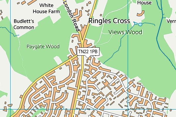 TN22 1PB map - OS VectorMap District (Ordnance Survey) TN22 1PB map - OS VectorMap District (Ordnance Survey)