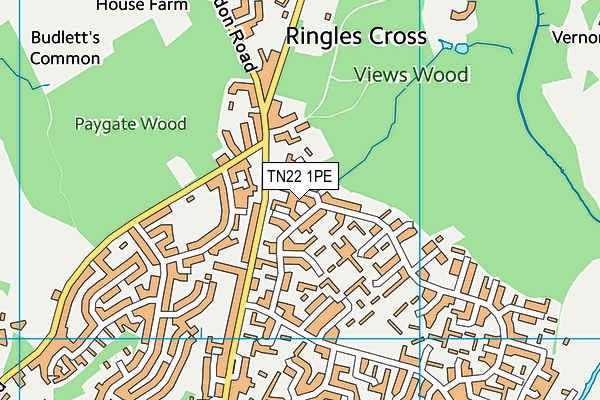 TN22 1PE map - OS VectorMap District (Ordnance Survey) TN22 1PE map - OS VectorMap District (Ordnance Survey)