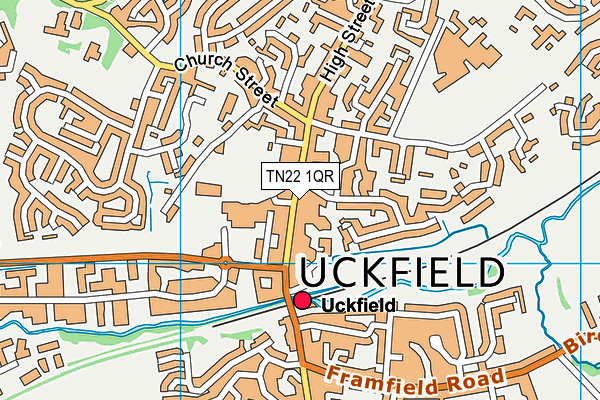 TN22 1QR map - OS VectorMap District (Ordnance Survey)