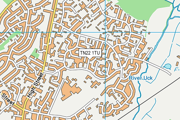 TN22 1TU map - OS VectorMap District (Ordnance Survey)