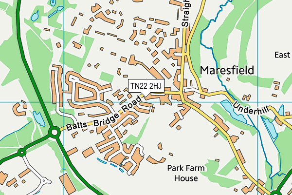 TN22 2HJ map - OS VectorMap District (Ordnance Survey) TN22 2HJ map - OS VectorMap District (Ordnance Survey)