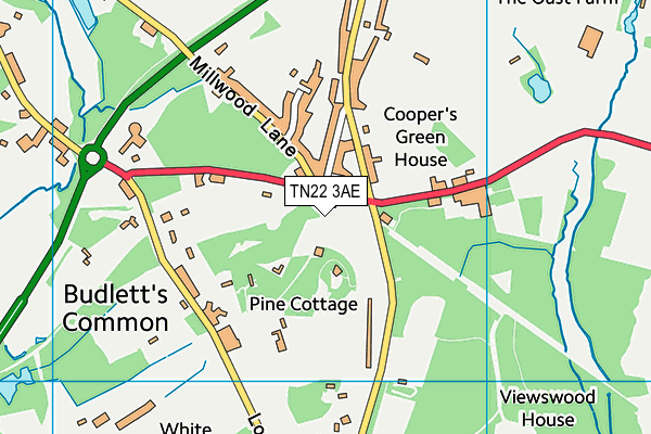 TN22 3AE map - OS VectorMap District (Ordnance Survey) TN22 3AE map - OS VectorMap District (Ordnance Survey)