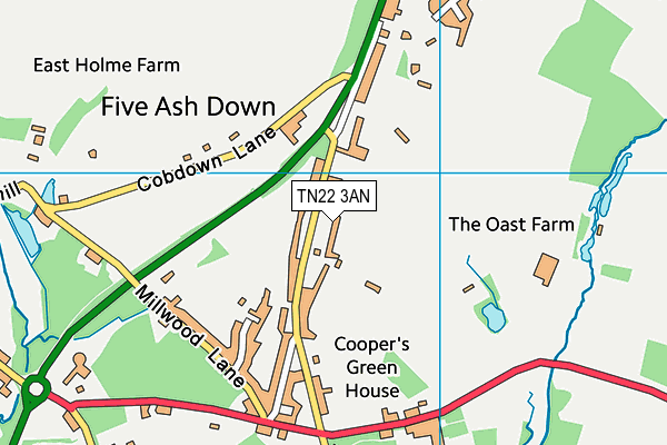 TN22 3AN map - OS VectorMap District (Ordnance Survey) TN22 3AN map - OS VectorMap District (Ordnance Survey)