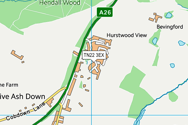 TN22 3EX map - OS VectorMap District (Ordnance Survey) TN22 3EX map - OS VectorMap District (Ordnance Survey)