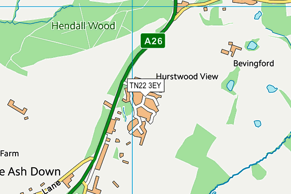 TN22 3EY map - OS VectorMap District (Ordnance Survey) TN22 3EY map - OS VectorMap District (Ordnance Survey)
