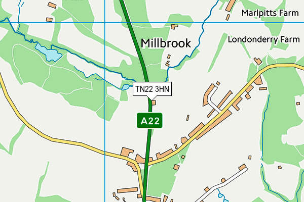 TN22 3HN map - OS VectorMap District (Ordnance Survey) TN22 3HN map - OS VectorMap District (Ordnance Survey)