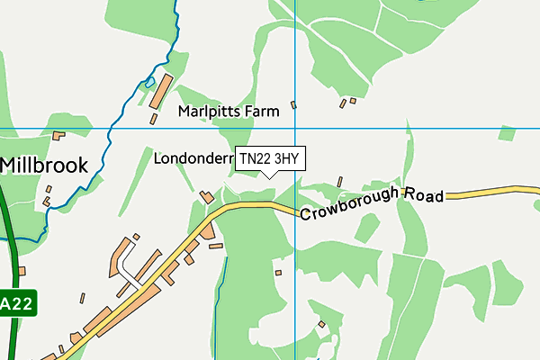 TN22 3HY map - OS VectorMap District (Ordnance Survey) TN22 3HY map - OS VectorMap District (Ordnance Survey)