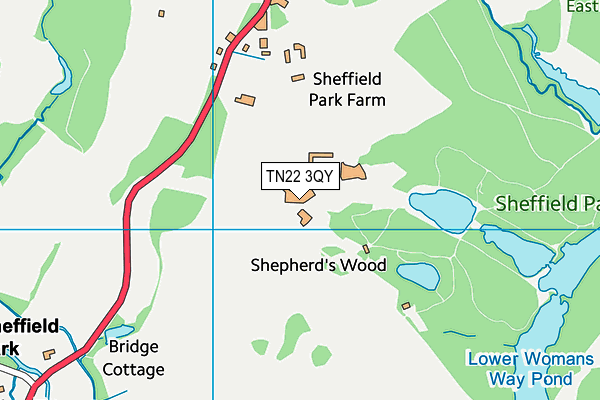 TN22 3QY map - OS VectorMap District (Ordnance Survey) TN22 3QY map - OS VectorMap District (Ordnance Survey)