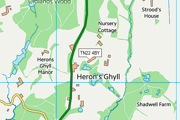 TN22 4BY map - OS VectorMap District (Ordnance Survey) TN22 4BY map - OS VectorMap District (Ordnance Survey)