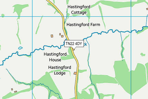 TN22 4DY map - OS VectorMap District (Ordnance Survey) TN22 4DY map - OS VectorMap District (Ordnance Survey)