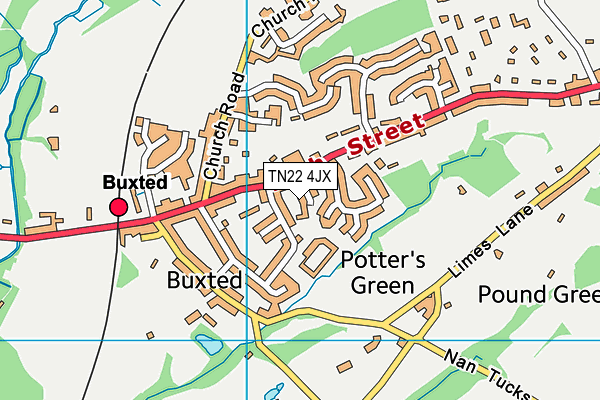 TN22 4JX map - OS VectorMap District (Ordnance Survey) TN22 4JX map - OS VectorMap District (Ordnance Survey)