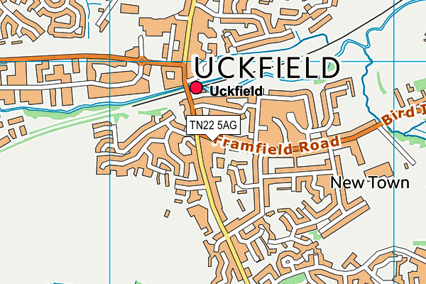 TN22 5AG map - OS VectorMap District (Ordnance Survey) TN22 5AG map - OS VectorMap District (Ordnance Survey)