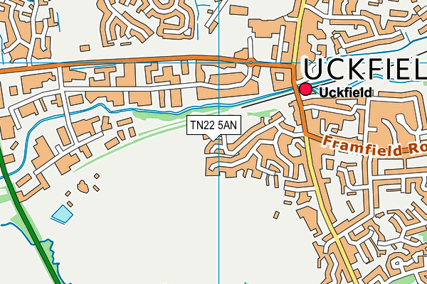 TN22 5AN map - OS VectorMap District (Ordnance Survey) TN22 5AN map - OS VectorMap District (Ordnance Survey)