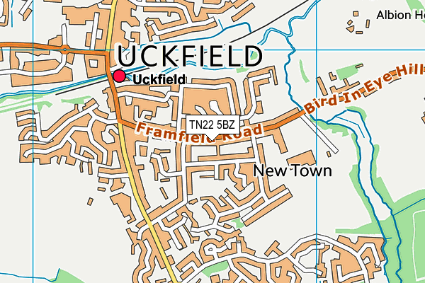 TN22 5BZ map - OS VectorMap District (Ordnance Survey) TN22 5BZ map - OS VectorMap District (Ordnance Survey)