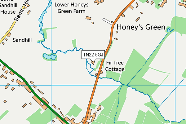 TN22 5GJ map - OS VectorMap District (Ordnance Survey) TN22 5GJ map - OS VectorMap District (Ordnance Survey)