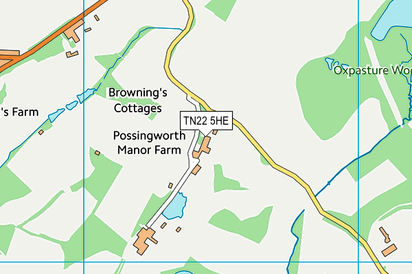 TN22 5HE map - OS VectorMap District (Ordnance Survey) TN22 5HE map - OS VectorMap District (Ordnance Survey)