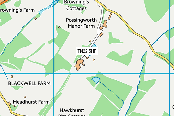 TN22 5HF map - OS VectorMap District (Ordnance Survey) TN22 5HF map - OS VectorMap District (Ordnance Survey)