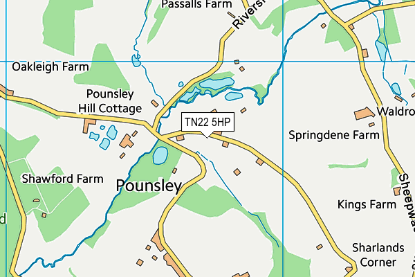 TN22 5HP map - OS VectorMap District (Ordnance Survey) TN22 5HP map - OS VectorMap District (Ordnance Survey)