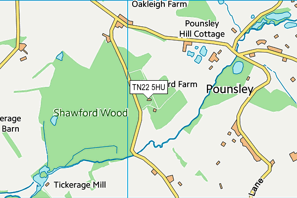 TN22 5HU map - OS VectorMap District (Ordnance Survey) TN22 5HU map - OS VectorMap District (Ordnance Survey)