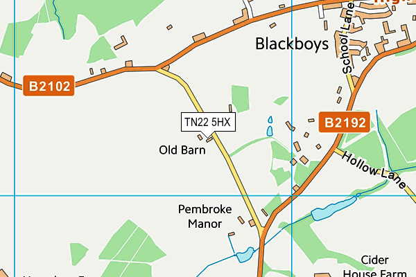 TN22 5HX map - OS VectorMap District (Ordnance Survey) TN22 5HX map - OS VectorMap District (Ordnance Survey)