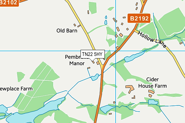 TN22 5HY map - OS VectorMap District (Ordnance Survey) TN22 5HY map - OS VectorMap District (Ordnance Survey)