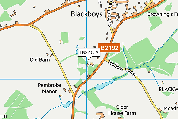 TN22 5JA map - OS VectorMap District (Ordnance Survey) TN22 5JA map - OS VectorMap District (Ordnance Survey)