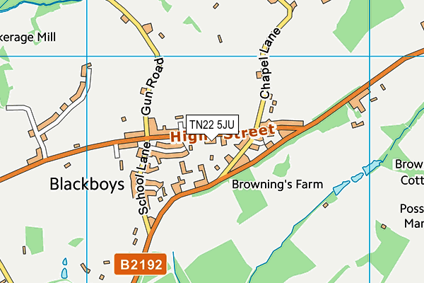 TN22 5JU map - OS VectorMap District (Ordnance Survey) TN22 5JU map - OS VectorMap District (Ordnance Survey)
