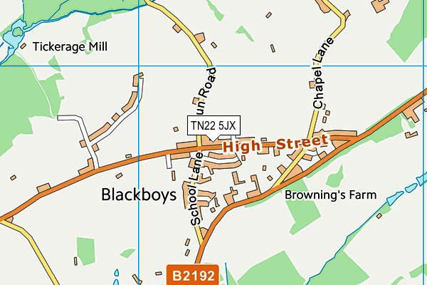 TN22 5JX map - OS VectorMap District (Ordnance Survey) TN22 5JX map - OS VectorMap District (Ordnance Survey)