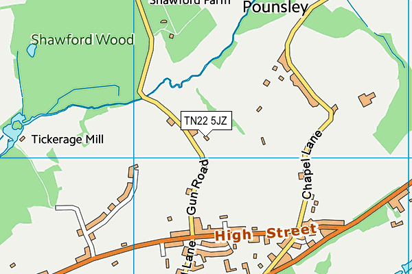 TN22 5JZ map - OS VectorMap District (Ordnance Survey) TN22 5JZ map - OS VectorMap District (Ordnance Survey)