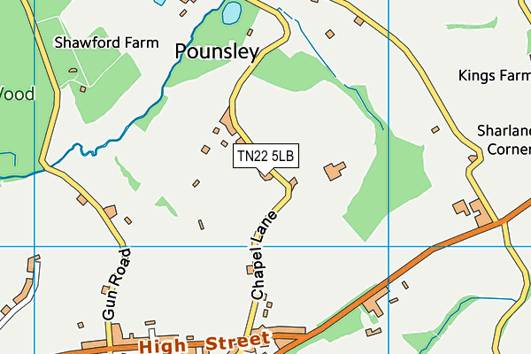 TN22 5LB map - OS VectorMap District (Ordnance Survey) TN22 5LB map - OS VectorMap District (Ordnance Survey)