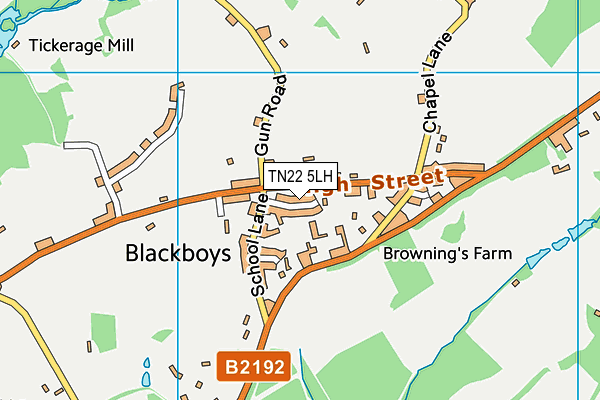 TN22 5LH map - OS VectorMap District (Ordnance Survey) TN22 5LH map - OS VectorMap District (Ordnance Survey)