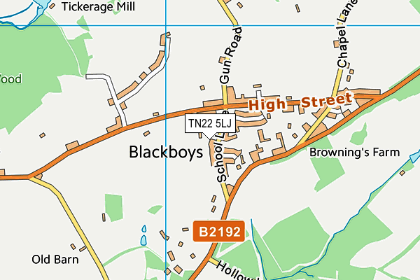 TN22 5LJ map - OS VectorMap District (Ordnance Survey) TN22 5LJ map - OS VectorMap District (Ordnance Survey)