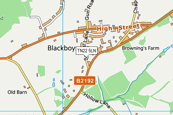TN22 5LN map - OS VectorMap District (Ordnance Survey) TN22 5LN map - OS VectorMap District (Ordnance Survey)